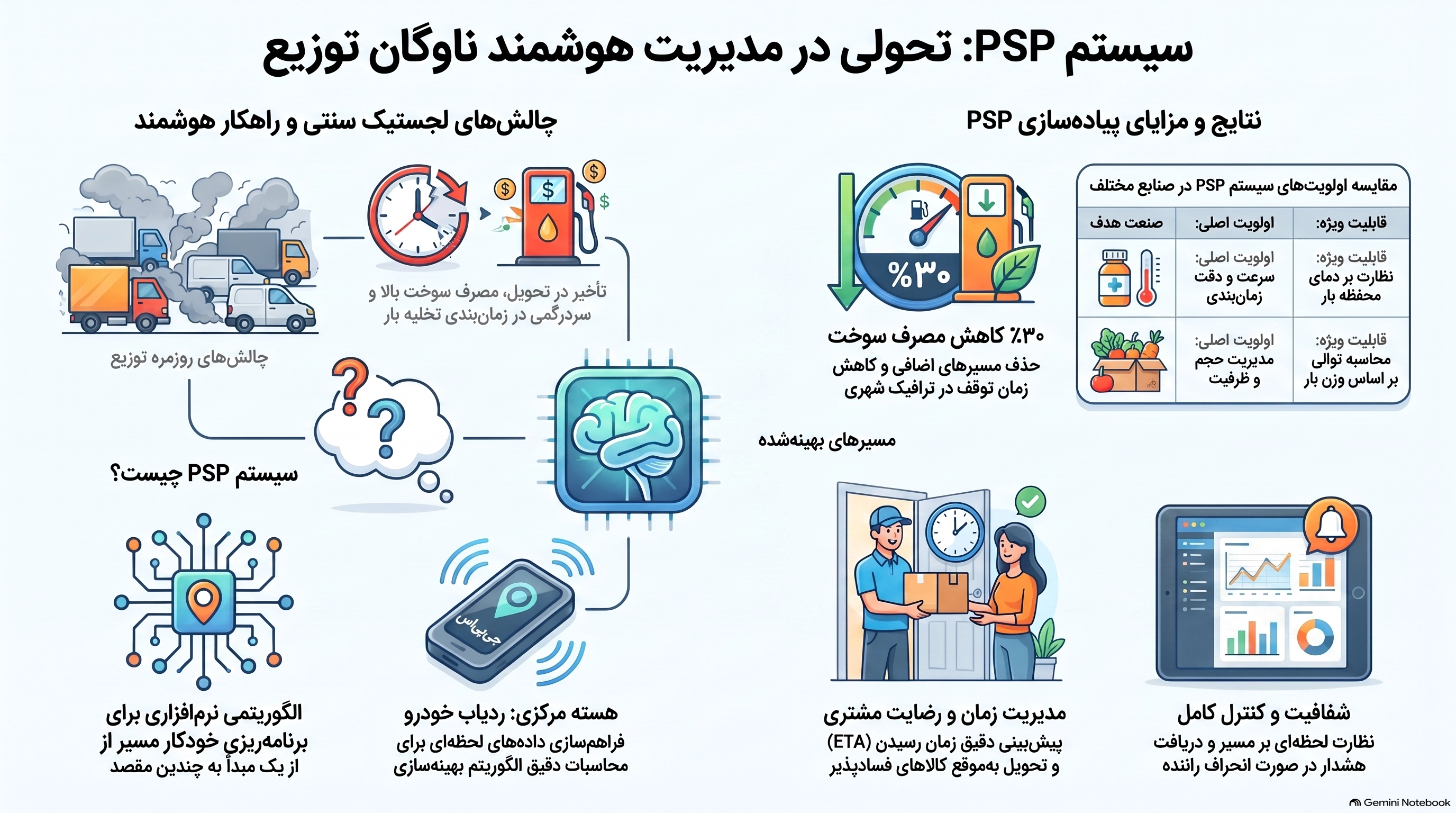 نقش سیستم PSP در مدیریت هوشمند ناوگان سیستم psp