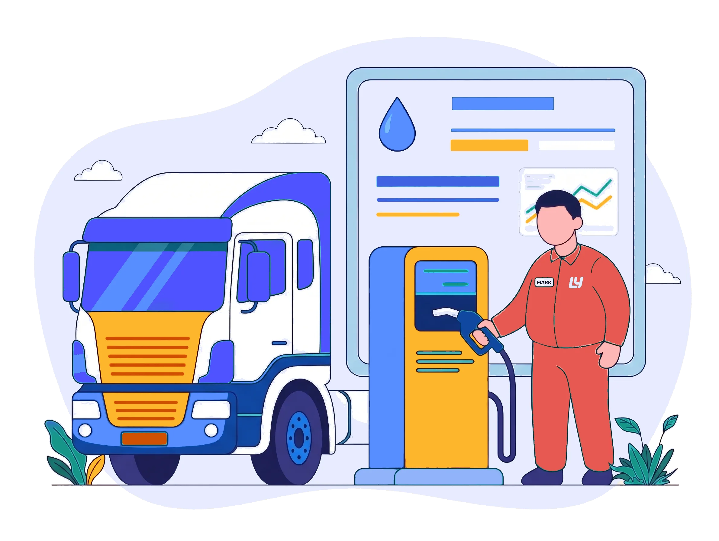 Truck fueling at station