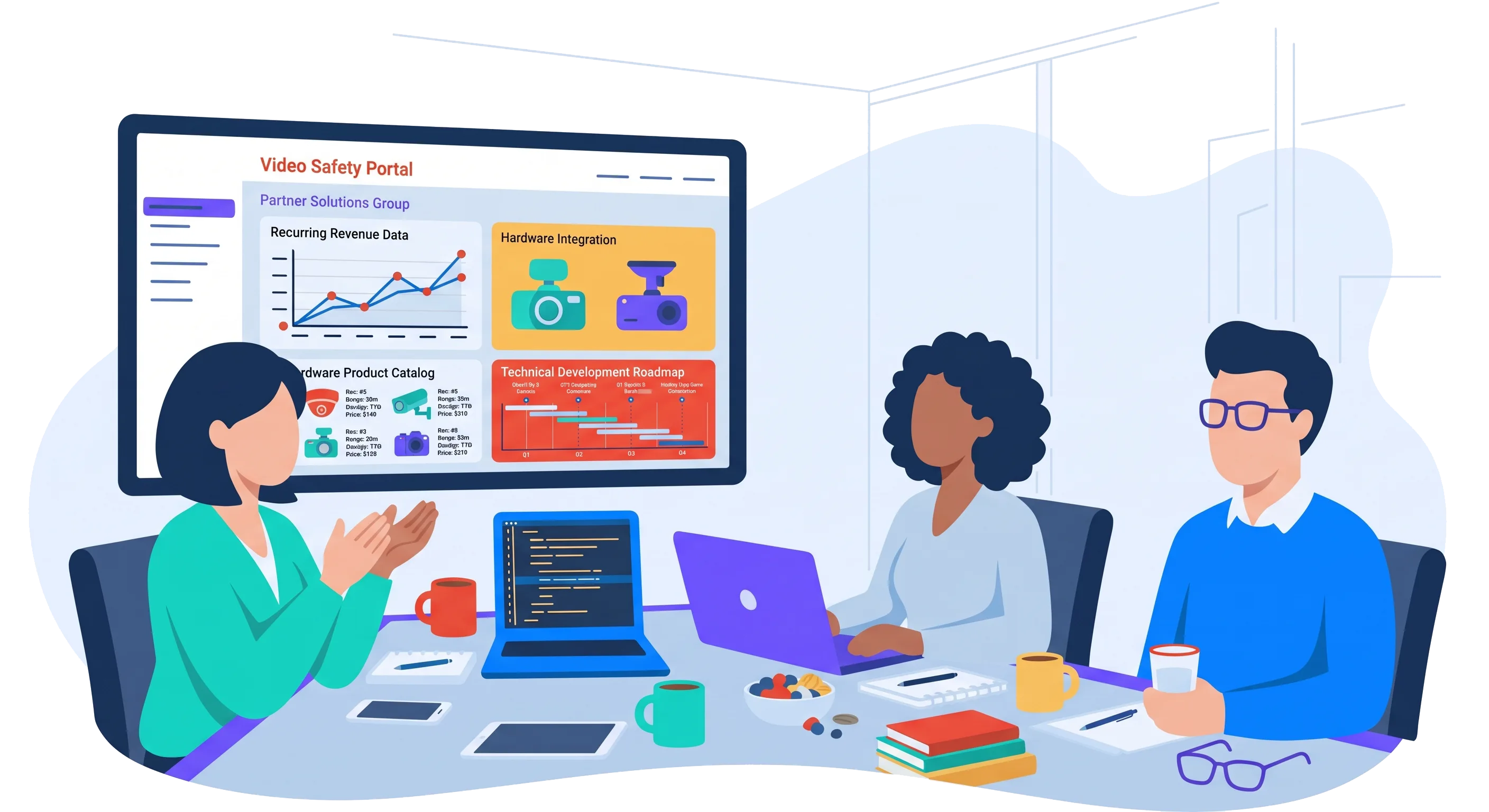 Partner portal showing multi-client video dashboard